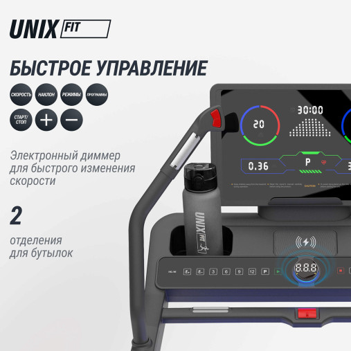 Беговая дорожка UNIX Fit H-1100 (наклон 44 уровня) инклайнер Беговая дорожка UNIX Fit H-1100 (наклон 44 уровня) инклайнер