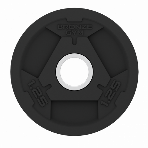 Диск олимпийский BRONZE GYM обрезиненный 1,25 кг с тремя хватами Диск олимпийский BRONZE GYM обрезиненный 1,25 кг с тремя хватами