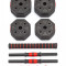 Гантели гексагональные разборные с грифом, 15 кг. (2 шт. х 7,5 кг.) VictoryFit VF-DН150