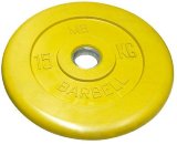 Блин "Стандарт" обрезиненный желтый MB 15 кг ф50 мм Блин "Стандарт" обрезиненный желтый MB 15 кг ф50 мм