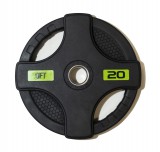 Диск олимпийский обрезиненный черный с двумя хватами 20 кг Original Fit.Tools ф50 мм