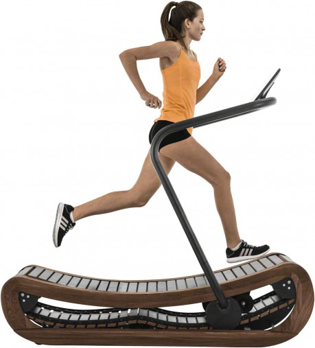 Изогнутая механическая беговая дорожка NOHrD SPRINTBOK, орех