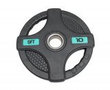 Диск олимпийский обрезиненный черный с двумя хватами 10 кг Original Fit.Tools ф50 мм