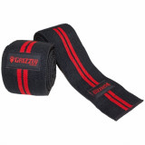 Бинт на колени GRIZZLY Power Lifting Knee Wraps универсальный размер, хлопок, черный/красный