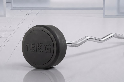 Штанга неразборная обрезиненная 15 кг. Изогнутый гриф VictoryFit VF-DX5150 Штанга неразборная обрезиненная 15 кг. Изогнутый гриф VictoryFit VF-DX5150