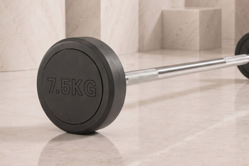 Штанга неразборная обрезиненная 7,5 кг. Прямой гриф VictoryFit VF-DX4075