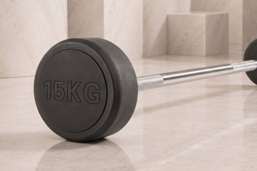 Штанга неразборная обрезиненная 15 кг. Прямой гриф VictoryFit VF-DX4150