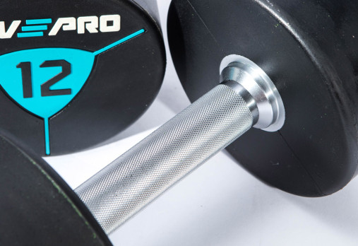 Гантели в уретане LIVEPRO Premium Urethane Dumbbells 12 кг, черный/синий (пара)