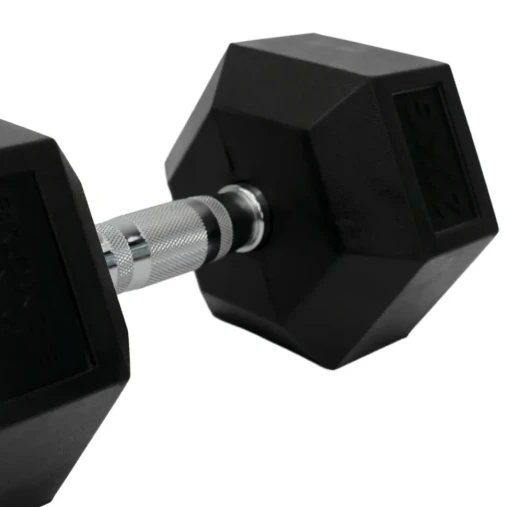 Набор гексагональных обрезиненных гантелей BRONZE GYM 27,5-50 кг - 10 пар, шаг 2,5 кг
