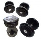 Гантель неразборная с вращ. хром. ручкой - чёрная, 42 кг MB-Barbell Power Grip